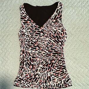 White House Black Market Black and Patterned sleeveless and reversible top